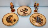 Pair Goebel Figurines & Hummel Plates