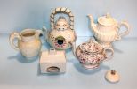 Three Teapots, Pitcher & Candle lamp