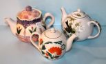 Audubon Teapot, Ashley Collection Teapot & Small Painted Teapot
