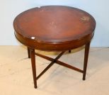 Round Leather Inlay Table