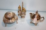 Silver plate Shaker Set, Creamer & Covered Butter