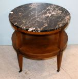 Vintage Two Tier End Table with Marble Top