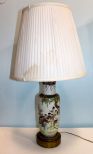 Hand painted Oriental Design Porcelain Lamp