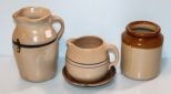 Crock Pitcher, Pitcher, Pottery Plate