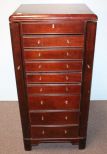 Mahogany Lift Top Jewelry Cabinet