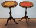 Two Mahogany Leather top Plant Stands