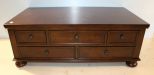 Dark TV Stand with Five Drawers