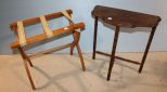 Folding Luggage Rack and Small Half Moon Table