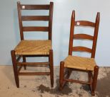 Oak Rush Seat Child's Chair and Rocker