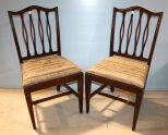 Pair of Mahogany Slat Back Side Chairs
