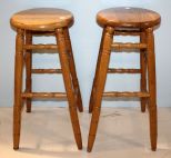 Pair of Oak Barstools