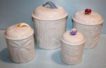Four Vegetable Designed Canisters
