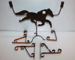 Metal Wall Hangers & Metal Horse Candleholder