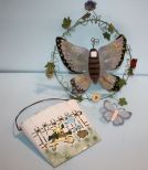 Painted Tin Hanging Basket & Painted Tin Butterfly Wreath