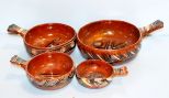 Set of Hand painted Pottery Serving Bowls
