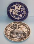 Blue Willow Japan Plate & Lincoln Memorial Plate
