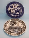 Blue Willow Japan Plate & Lincoln Memorial Plate