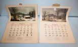 Two Currier & Ives Calendars