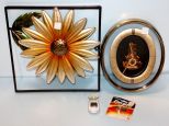 Seiko Battery Operated Wall Clock, Decorative Flower Wall Plaque & Window Thermometer Plaque