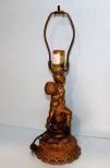 Painted Metal Cupid Lamp