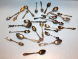 Bag Lot of Demitasse Spoons, Salt Spoons & Jelly Spoon