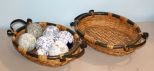 Two Baskets & Porcelain Balls