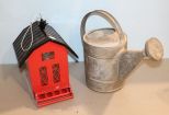 Large Bird Feeder & Galvanized Water Can