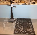 Iron Umbrella Stand, Small Iron Stand & Decorative Iron Plaque