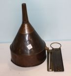 Copper Funnel & Brass Thermometer