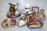 Lot of Silver plate Trays, Pitcher & Compote