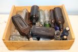 Box Lot of Old Bottles in California Fruit Crate