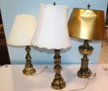 Three Brass Table Lamps