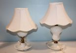 Two Milk Glass Lamps