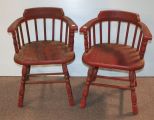 Two Red Arm Chairs