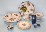 Eight Pieces of Hand painted Glass and Oriental Sake Set