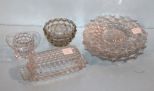 Butter Dish, Hat Candy Dish, Round Candy Dish & Four Plates