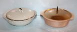 Fire King Bowl & Green Covered Casserole