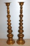 Pair of Brass Floor Candleholders