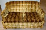 Green Striped Two Cushion Loveseat