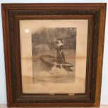 Lady of the Lake Steel Engraving in Carved Frame