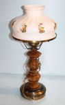 Table Lamp with Painted Floral Shade