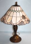 Brass Table Lamp with Satin Glass Shade