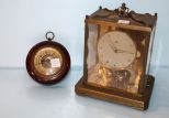 Brass Schuartz Carriage Clock & Vintage Barometer Clock