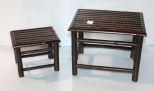 Two Small Bamboo Top Tables