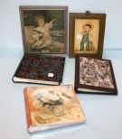 Group of Photo Albums, Picture of Boy with Dog, Vintage Spring Print