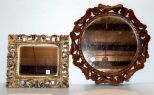 Small Painted Mirror & Carved Rose Mirror