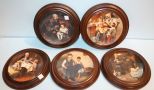 Five Framed Norman Rockwell Plates