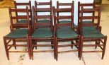 Set of Eight Ladder Back Chairs