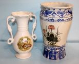Two Porcelain Hand painted Vases