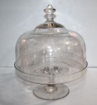 Etched Glass Cake Stand